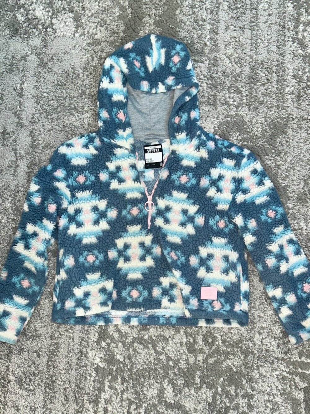 Justic Fleece Sherpa Aztec Hoodie Size 12P